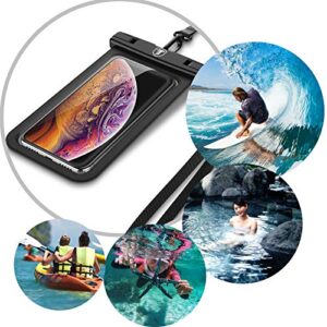 Tiflook Waterproof Pouch Phone Dry Bag Underwater Case for Motorola Moto G Power G Stylus G Play G Fast G7 G6 G5 E 2020 E6 E5 Z4 Z3 Phone Pouch for Beach with Lanyard Neck Strap, Black (2 Pack)