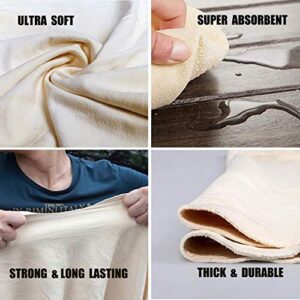 Car Chamois Drying Towel Natural Chamois Washing Cloth for Car Leather Super Absorbent Leather Cleaning Towel Wipes (23.6inchx35.4inch)