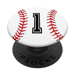 baseball player jersey number 1 | baseball gifts popsockets popgrip: swappable grip for phones & tablets