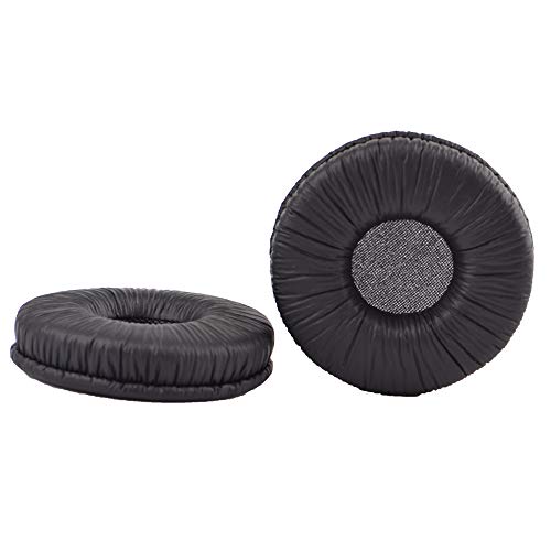 Tvoip 4 Pair Ear Cushions Leatherette Spare Replacement Earpads for Plantronics Supra Plus Encore and Most Standard Size 50mm Office Telephone Headsets H251 H251N H261 H261N H351 H351N H361 H361N