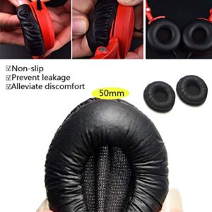 Tvoip 4 Pair Ear Cushions Leatherette Spare Replacement Earpads for Plantronics Supra Plus Encore and Most Standard Size 50mm Office Telephone Headsets H251 H251N H261 H261N H351 H351N H361 H361N