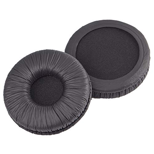 Tvoip 4 Pair Ear Cushions Leatherette Spare Replacement Earpads for Plantronics Supra Plus Encore and Most Standard Size 50mm Office Telephone Headsets H251 H251N H261 H261N H351 H351N H361 H361N