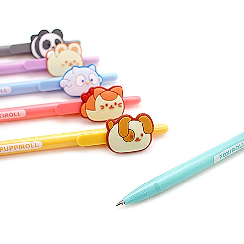 Coosy Anirollz School Supply Stationary Character Gel Pen 1PC : 6 Designs (Set of 6)