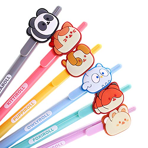 Coosy Anirollz School Supply Stationary Character Gel Pen 1PC : 6 Designs (Set of 6)