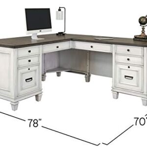 Martin Furniture Pedestal Desk, White