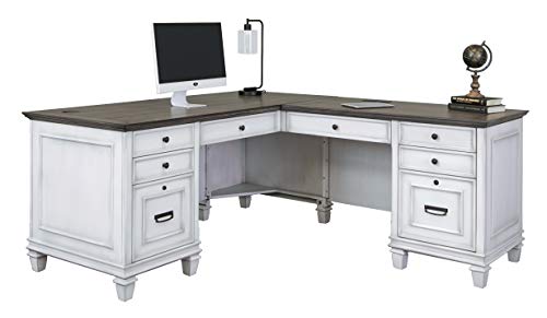 Martin Furniture Pedestal Desk, White