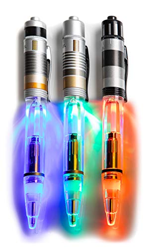 Bioworld Star Wars Light-Up Lightsaber Refillable Ink Pens 3 PC Set - Darth Vader, Skywalker, and Obi-Wan