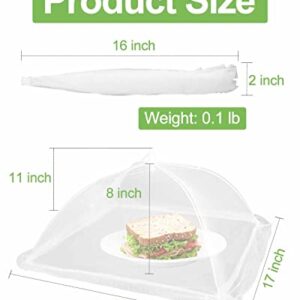 Lauon Large Food Cover,6 Pack Mesh Food Tent,17"x17",White Nylon Covers,Pop-Up Umbrella Screen Tents,Patio Net for Outdoor Camping, Picnics, Parties,BBQ,Collapsible and Reusable