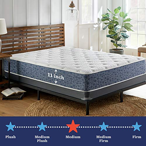 American Bedding 11 Inch Hybrid Mattress, Gel Memory Foam and Innerspring Support, Medium Firm Feel, Queen