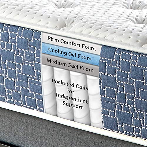 American Bedding 11 Inch Hybrid Mattress, Gel Memory Foam and Innerspring Support, Medium Firm Feel, Queen