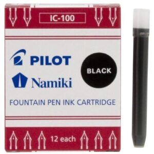 PILOT Namiki IC100 Fountain Pen Ink Cartridges, 12 Per Pack (Pack of 36, Black)