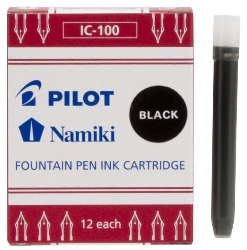 PILOT Namiki IC100 Fountain Pen Ink Cartridges, 12 Per Pack (Pack of 36, Black)