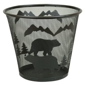 black forest décor metal bear waste basket