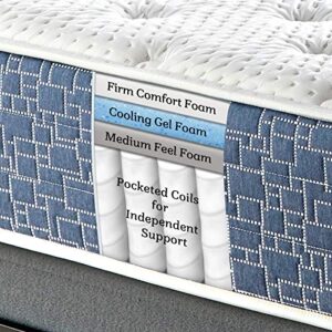American Bedding 11 Inch Hybrid Mattress, Gel Memory Foam and Innerspring Support, Medium Firm Feel, King