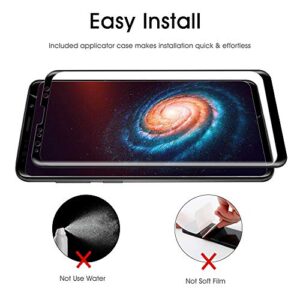 OTAO (2 Pack) Galaxy S9 Screen Protector Tempered Glass, 3D Curved Dot Matrix [Full Screen Coverage] Glass Screen Protector for Samsung Galaxy S 9 with Installation Tray [Case Friendly]