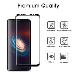 OTAO (2 Pack) Galaxy S9 Screen Protector Tempered Glass, 3D Curved Dot Matrix [Full Screen Coverage] Glass Screen Protector for Samsung Galaxy S 9 with Installation Tray [Case Friendly]