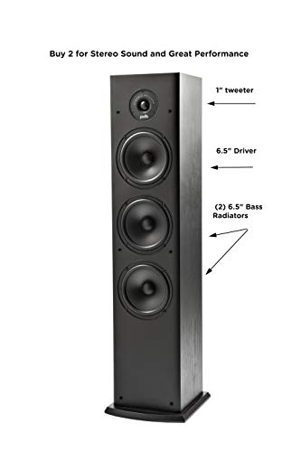 Polk Audio 5.1 Channel Home Theater System with Powered Subwoofer |Two (2) T15 Bookshelf, One (1) T30 Center Channel, Two (2) T50 Tower Speakers, PSW10 Sub | Alexa + HEOS