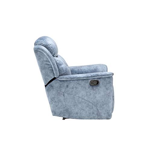 ACME Mariana Loveseat w/Console (Motion) - - Silver Blue Fabric