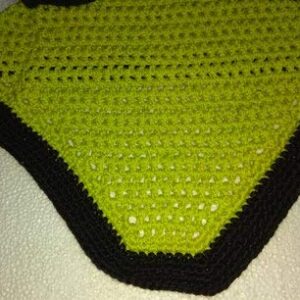 A C Horse Ear Net Crochet Fly Veil Equestrian Fly Bonnet/Veil/mask Standard Size