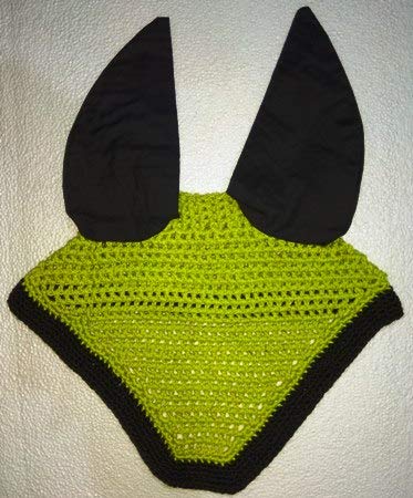 A C Horse Ear Net Crochet Fly Veil Equestrian Fly Bonnet/Veil/mask Standard Size