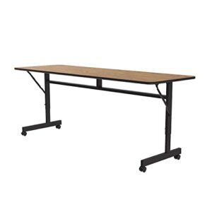 correll econline flip top table, 24" x72, medium oak