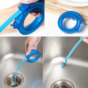 Mggsndi Hair Drain Clog Remover Cleaning Tool, Drain Sink Brush Cleaner Unclog Sink Tub Snake Hair Removal Tool for Home Bath Toilets, Bathroom, Shower, Kitchen Clogged Pipe Bathtub