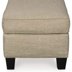 Signature Design by Ashley Almanza Traditional Rectangular Oversized Accent Ottoman, Beige