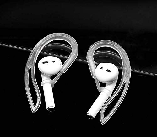 Rayker Earhook Ear Fins Replacement for Airpod, [Anti-Lost] Adjustable Soft Silicone Earbud Hook Earhook, Design for Airpod, Gel, 2 Pairs, Clear