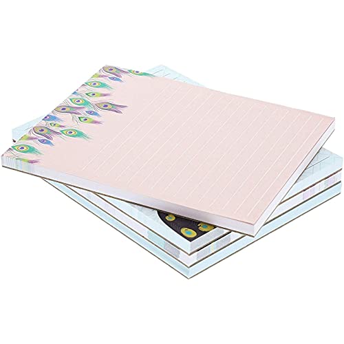 To Do Daily Notepads, Notepads for Women, Peacock Design (50 Sheets, 4-Pack)