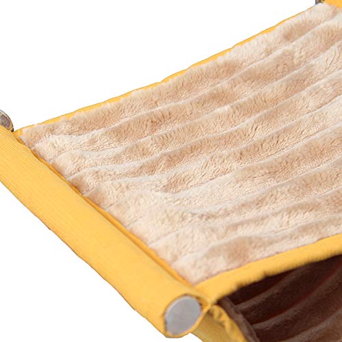 Wontee Hamster Plush Hammock Bird Hanging Bed Nest for Rat Squirrel Chinchilla Gerbil Guinea Pig Small Parrot Budgie Parakeet Lovebird Canary (S, Yellow)