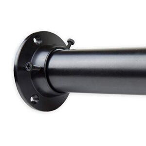 rudi 1.5 inch premium heavy duty wall adjustable 66-115 inch room divider rod with socket set, black