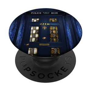 police public call box 221b popsockets popgrip: swappable grip for phones & tablets