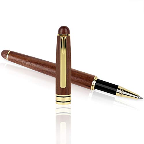 BEILUNER Luxury Walnut Ballpoint Pen Writing Set - Elegant Fancy Nice Gift Pen Set for Signature Executive Business Office Supplies - Gift Boxed with Extra Refills (Black)