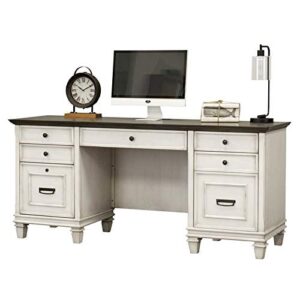 Martin Furniture Double Pedestal Desk, White