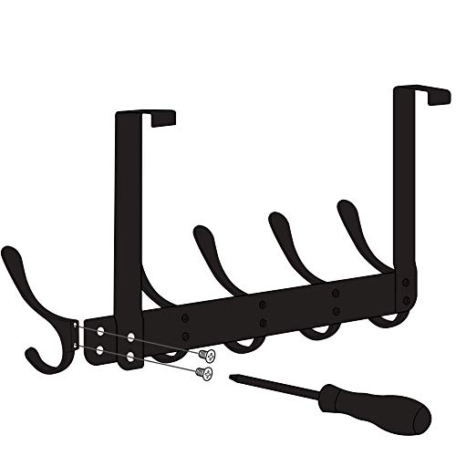 WEBI Over The Door Hook 5 Coat Hooks,Over The Door Towel Rack,Door Hanger Over Door Coat Rack for Hanging Towels,Clothes,Back of Bathroom,White