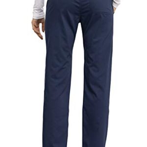 Cherokee Women Scrubs Pant Workwear Revolution Mid Rise Straight Leg Drawstring WW005, L, Navy