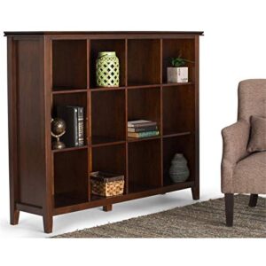 SIMPLIHOME Artisan SOLID WOOD 48 inch x 57 inch Transitional 12 Cube Storage in Russet Brown with 12 Shelves, for the Living Room, Study and Office
