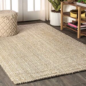 jonathan y nfr103a-8 hiro hand woven chunky jute indoor area -rug bohemian farmhouse easy -cleaning bedroom kitchen living room non shedding, 8 x 10, ivory