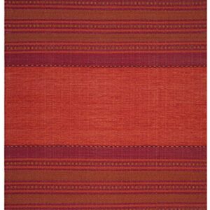 SAFAVIEH Montauk Collection 6' x 9' Orange / Red MTK215A Handmade Flatweave Cotton Area Rug