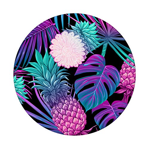 Tropical jungle pineapple and exotic palm tree leaves PopSockets PopGrip: Swappable Grip for Phones & Tablets