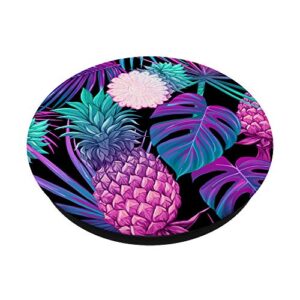 Tropical jungle pineapple and exotic palm tree leaves PopSockets PopGrip: Swappable Grip for Phones & Tablets