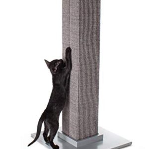 SmartCat Ultimate Scratching Post – Gray, Large 32 Inch Tower - Sisal Fiber, Simple Design - For All Cats