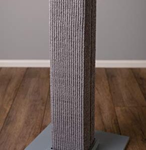 SmartCat Ultimate Scratching Post – Gray, Large 32 Inch Tower - Sisal Fiber, Simple Design - For All Cats