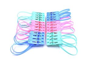 24pcs colorful plastic clothes peg clip pins rope hanging clothesline windproof hanger