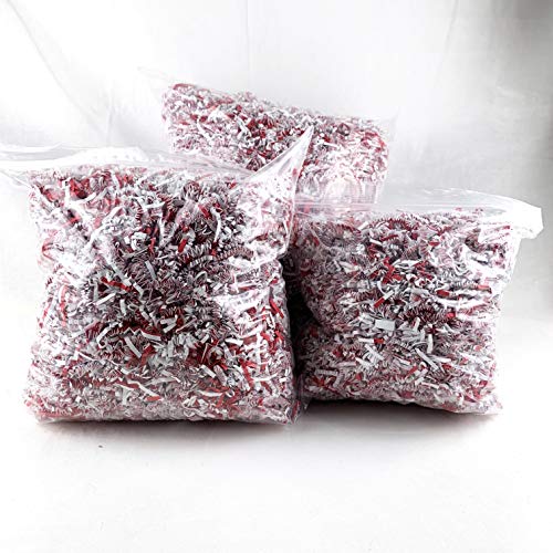 Worlds Crinkle Cut Paper Shred Filler for Packing Gift Wrap Basket Filler Colored Crinkle Paper 1LB Candy Cane