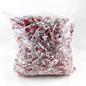 Worlds Crinkle Cut Paper Shred Filler for Packing Gift Wrap Basket Filler Colored Crinkle Paper 1LB Candy Cane