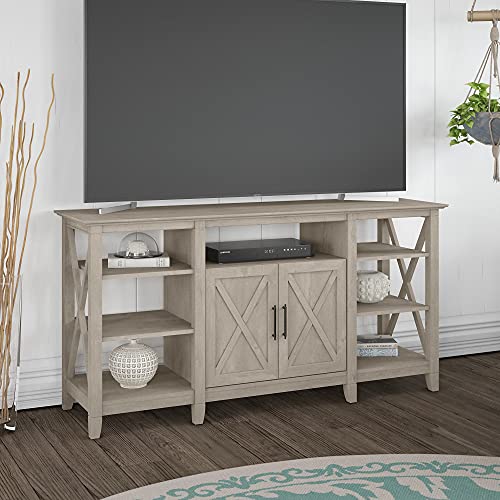 Bush Furniture Key West Tall Stand for 65 Inch TV, Washed Gray