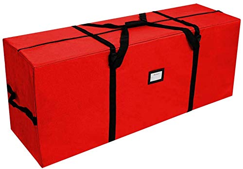 AerWo Christmas Tree Storage Bag Extra Large Christmas Storage Containers, Fits Up to 7.5 Ft Artificial Trees Heavy Duty 600D Oxford Xmas Holiday Tree Bag with Dual Zipper (50” X 20” X 15”)