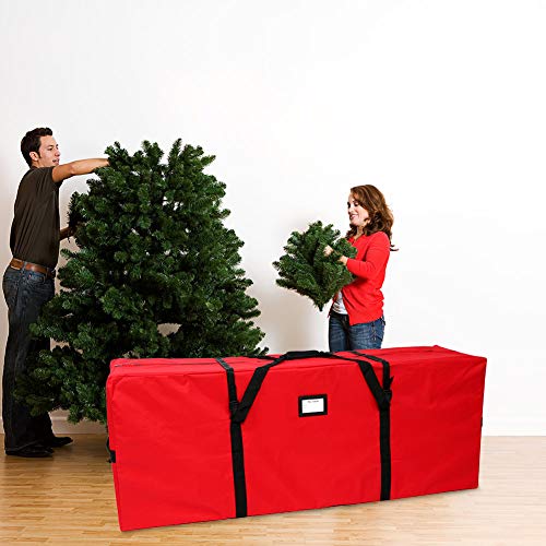 AerWo Christmas Tree Storage Bag Extra Large Christmas Storage Containers, Fits Up to 7.5 Ft Artificial Trees Heavy Duty 600D Oxford Xmas Holiday Tree Bag with Dual Zipper (50” X 20” X 15”)