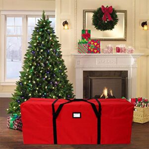 AerWo Christmas Tree Storage Bag Extra Large Christmas Storage Containers, Fits Up to 7.5 Ft Artificial Trees Heavy Duty 600D Oxford Xmas Holiday Tree Bag with Dual Zipper (50” X 20” X 15”)